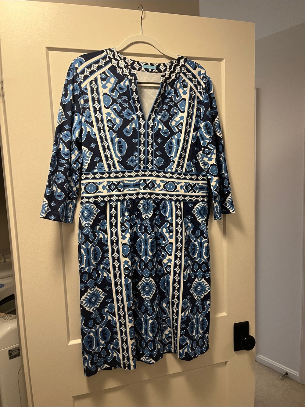 J. McLaughlin Blue and White Printed Dress
